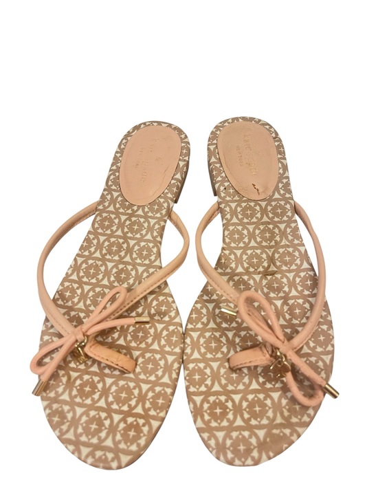 kate spade Shoes - Kate Spade Mystic Bow Blush Pink Leather Thong Sandals Shoes